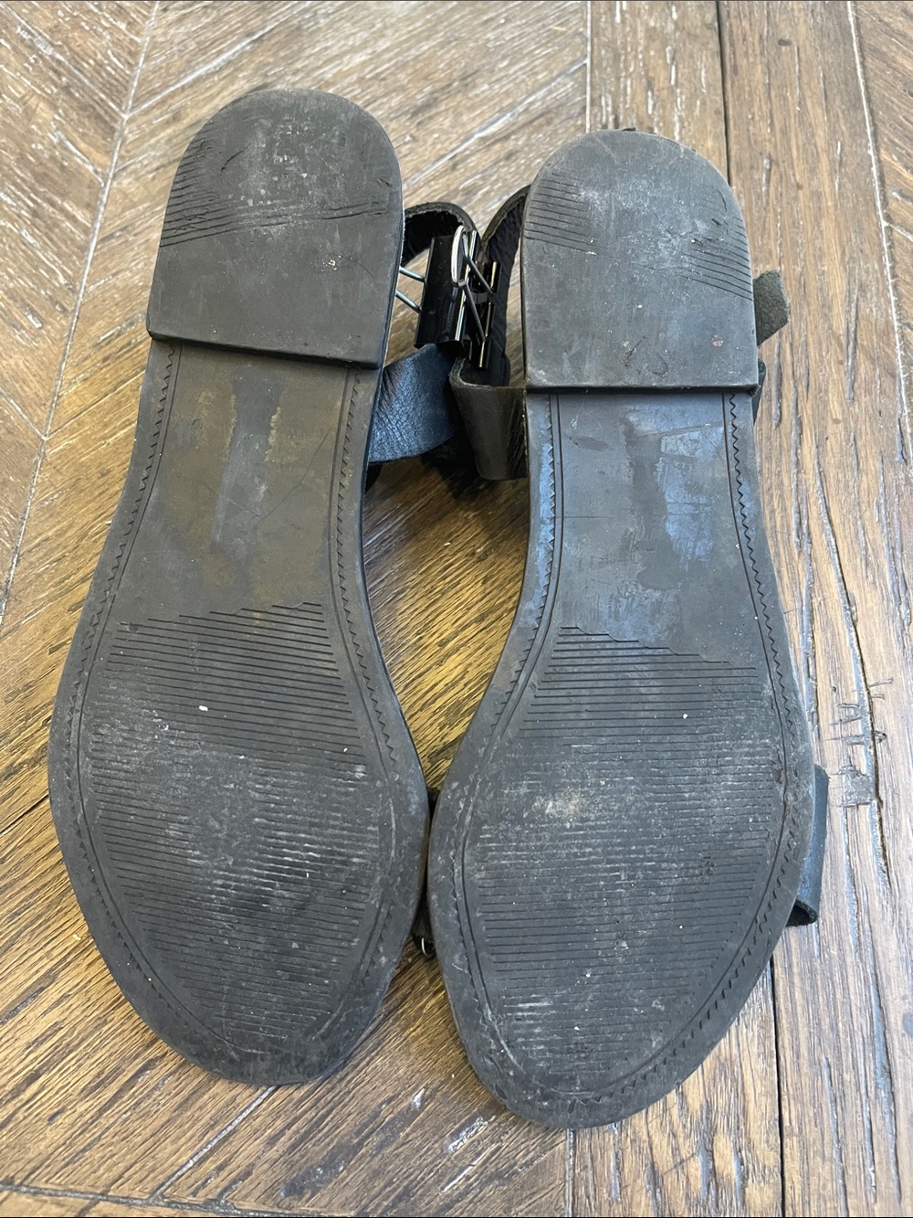 Steve Madden Black Leather Ankle Strap Sandals - Picture 6 of 7
